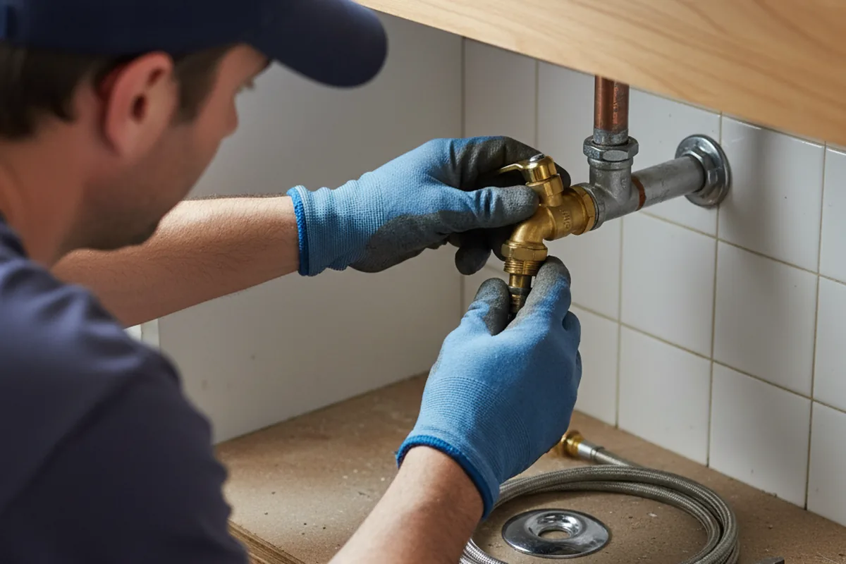 Shutoff valve and fitting work during Emergency Plumbing in Mossville